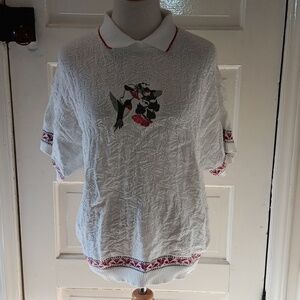 Vintage ladies National Wildlife Federation large hummingbird shirt